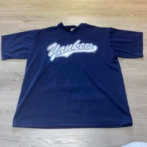 Navy Yankees Blank Jersey Shirt